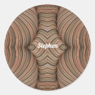 STEPHEN ~ schaduwen van bruine fractal ~ Ronde Sticker