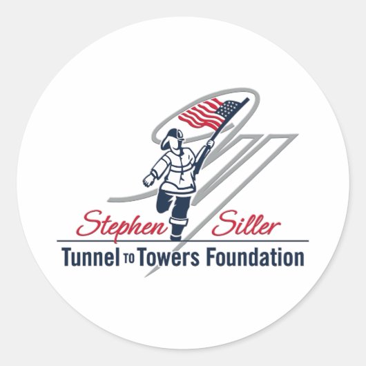Stephen Siller Tunnel to Tower Stichting Ronde Sticker (Voorkant)