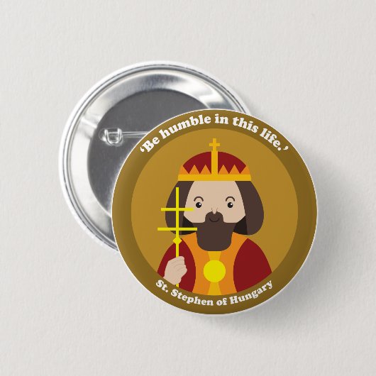 Stephen van Hongarije Ronde Button 5,7 Cm (Voorkant /achterkant)