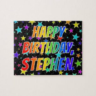 "STEPHEN" Voornaam, geun "HAPPY BIRTHDAY" Legpuzzel
