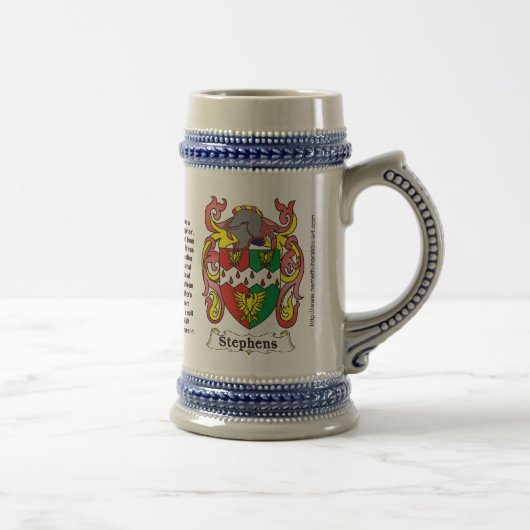 Stephens Family Coat of Arms Stein Bierpul (Rechts)
