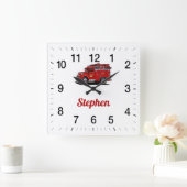 Stephen's Fire Rescue Square Wandklok (Huis)