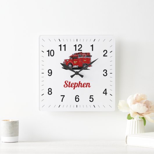 Stephen's Fire Rescue Square Wandklok (Huis)