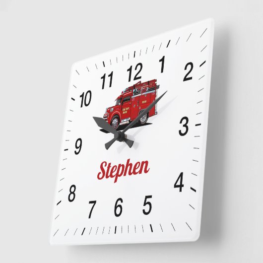 Stephen's Fire Rescue Square Wandklok (Hoek)