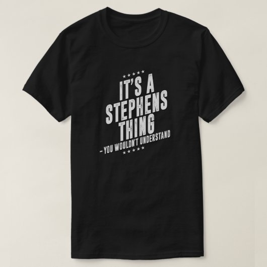 Stephens grappige achternaam grappige familie t-shirt (Design voorkant)