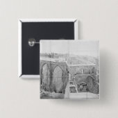 Stephen's, Hogerhuis na de brand Vierkante Button 5,1 Cm (Voorkant /achterkant)