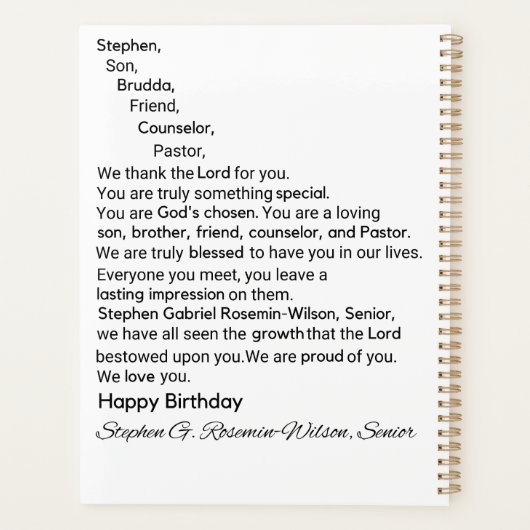 Stephen's verjaardagstanner planner (Achterkant)