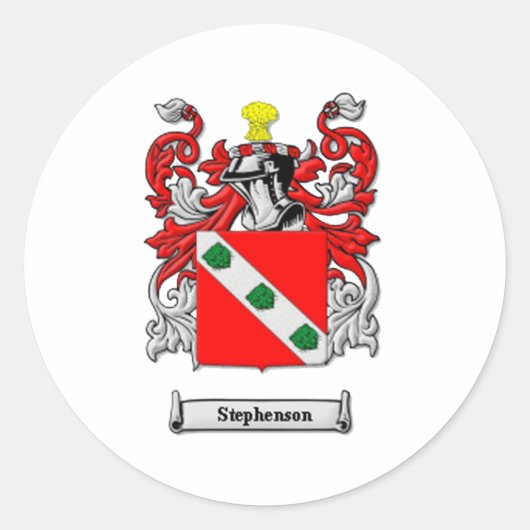 Stephenson familiewapen ronde sticker (Voorkant)