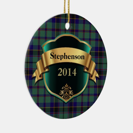 Stephenson Tartan Pset Aangepast versieringsmiddel Keramisch Ornament (Rechts)