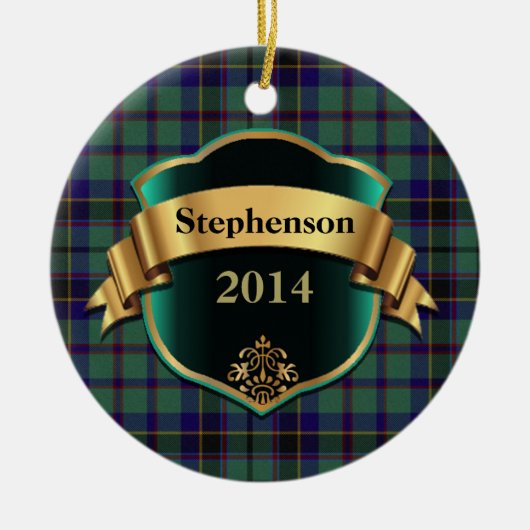 Stephenson Tartan Pset Aangepast versieringsmiddel Keramisch Ornament (Voorkant)