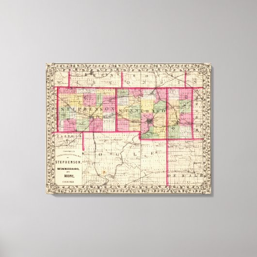 Stephenson, Winnebago, provincie Boone Canvas Afdruk (Voorkant)