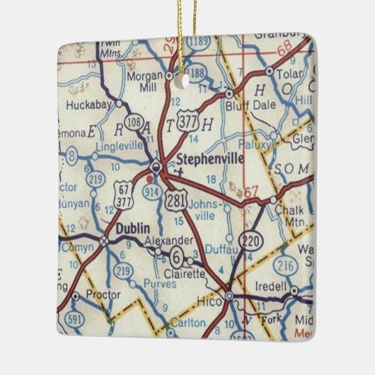 Stephenville TX  Map Keramisch Ornament (Links)