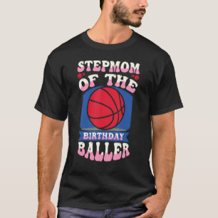 Stepma van het Basketball-thema van de Birthday Ba T-shirt