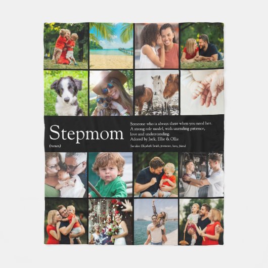 Stepmam Bonus Ma Definition Photo Collage Fleece Deken (Voorkant)