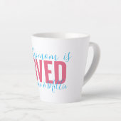 Stepmam Loopt door ... Roze Turquoise Gepersonalis Latte Mok (Rechterhoek)