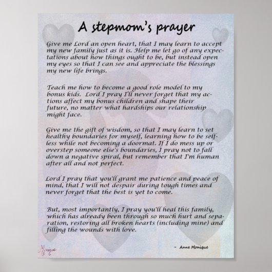 Stepmam Prayer poster 8x10 - geen bio-kinderen (Voorkant)