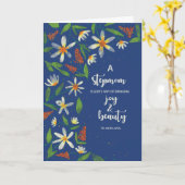 Stepmam Religious Birthday Daisies en Wildbloemen Kaart (Gele Bloem)