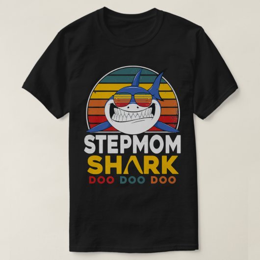 Stepmam Shark Moederdag Kerstmis T-shirt (Design voorkant)