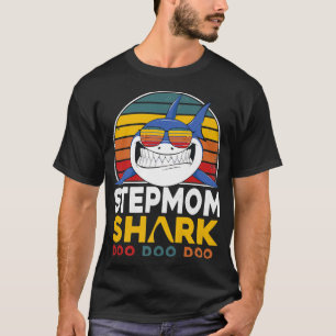 Stepmam Shark Moederdag Kerstmis T-shirt