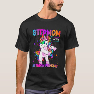 Stepmam van de Birthday Princess Girl Dabbing Unic T-shirt