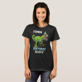 Stepmam van de geboorte Rex Dinosaur Birthday T-shirt (Voorkant volledig)