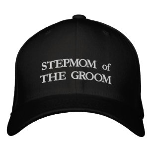 Stepmam van de Groom zwarte witte elegante bruilof Geborduurde Pet