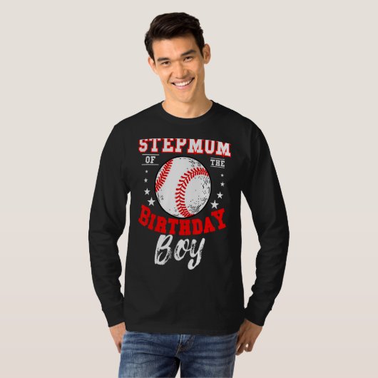 Stepmam van de honkbal-honkbal-feestdag t-shirt (Voorkant volledig)
