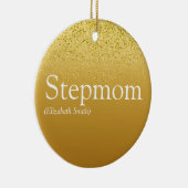 Stepmama Stepmoeder Elegant Gold Glitter Glam Keramisch Ornament (Rechts)