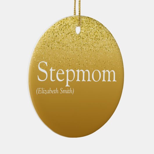 Stepmama Stepmoeder Elegant Gold Glitter Glam Keramisch Ornament (Rechts)