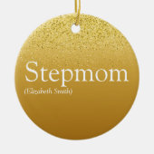 Stepmama Stepmoeder Elegant Gold Glitter Glam Keramisch Ornament (Voorkant)