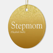 Stepmama Stepmoeder Elegant Gold Glitter Glam Keramisch Ornament (Links)