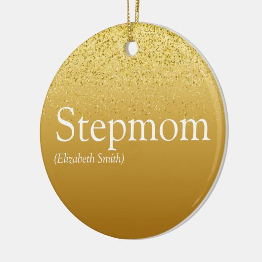 Stepmama Stepmoeder Elegant Gold Glitter Glam Keramisch Ornament (Links)