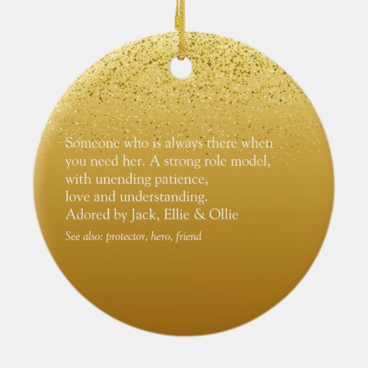 Stepmama Stepmoeder Elegant Gold Glitter Glam Keramisch Ornament (Achterkant)