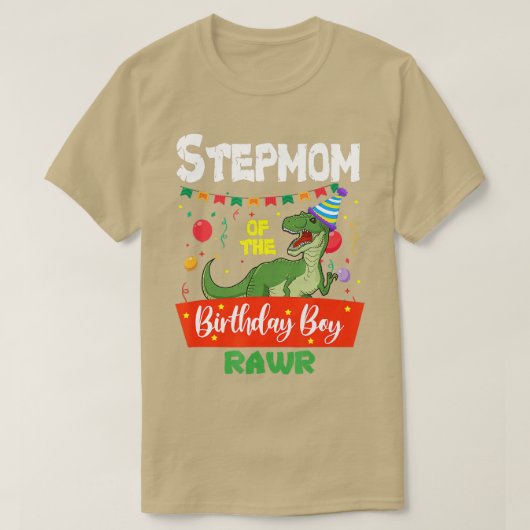 Stepmama van de jongen Dinosaur Raptor Funny T-shirt (Design voorkant)