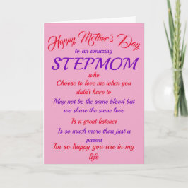 Stepmma Moederdag roze typografiekaart Kaart