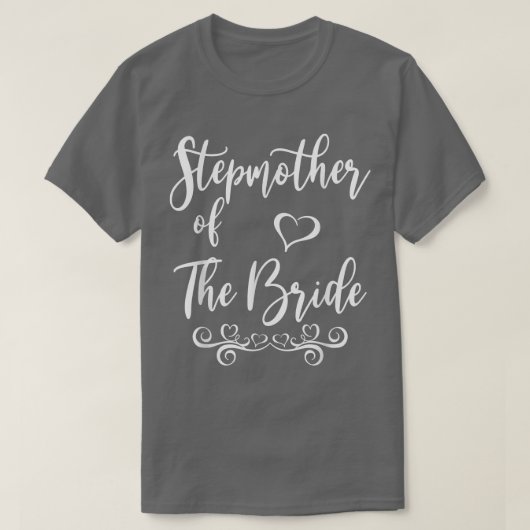 Stepmoeder van Bride & Groom Wedding Matching T-shirt (Design voorkant)