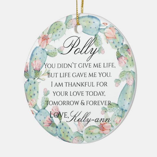 Stepmoeder van de bride Gift Keramisch Ornament (Links)