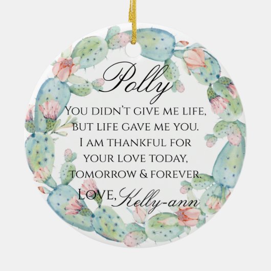 Stepmoeder van de bride Gift Keramisch Ornament (Achterkant)