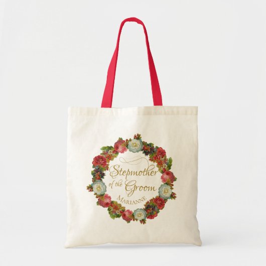 Stepmoeder van de bruidegom bloemenbruiloft tote bag (Voorkant)