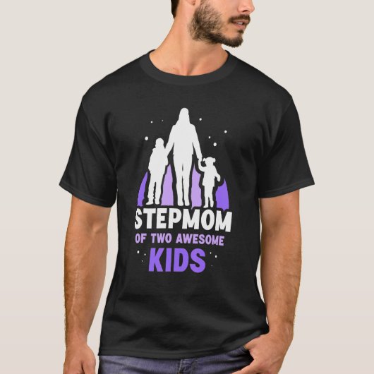 Stepmoeder van twee Geweldige Kinder jongen Stepmo T-shirt (Voorkant)