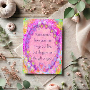 Stepmom Bonus Moederdag  Roze Kaart