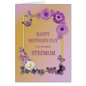 Stepmom Moederdag Bloemen en Vlinders (Voorkant)