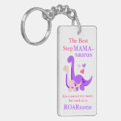 stepmom Moederdag momasaurus dinosaurus Sleutelhanger (Voorkant Links)