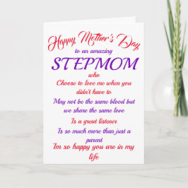 Stepmom Moederdag Witte Typografie Kaart