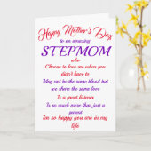 Stepmom Moederdag Witte Typografie Kaart (Gele Bloem)