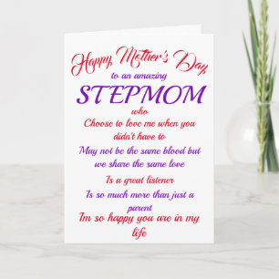 Stepmom Moederdag Witte Typografie Kaart