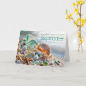 Stepmom Stepmother Mothers Day Pretty Beach Kaart (Gele Bloem)