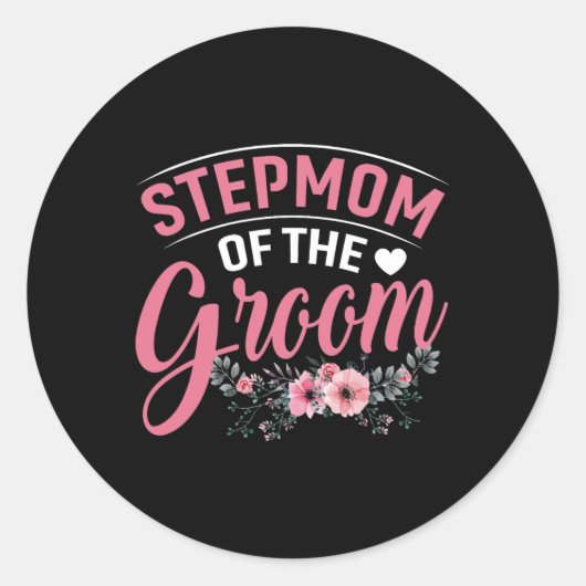 Stepmom van de bruidegom geschenken moeder bruid b ronde sticker (Voorkant)