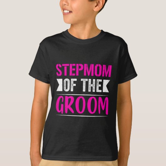 Stepmom van de bruidegom geschenken moeder bruid b t-shirt (Voorkant)