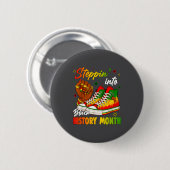 Stepn' Into Black History Month Black Sneakers Wom Ronde Button 5,7 Cm (Voorkant /achterkant)